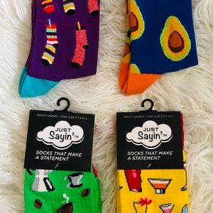 NWT Just Sayin’ Unisex Funny Socks Set 4pr